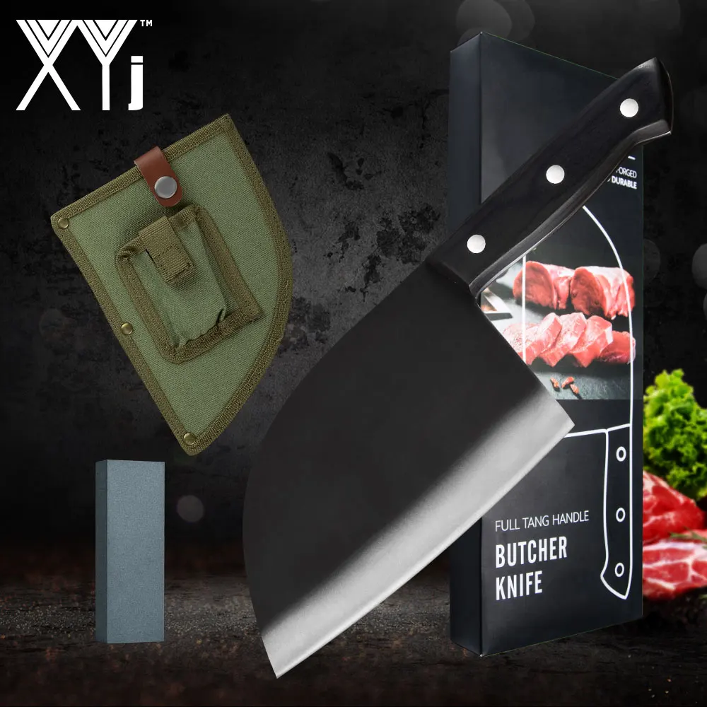 XYj нож для мясника из высокоуглеродистой стали кухонный шеф повара с полным