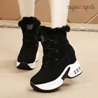 Женские кроссовки на платформе, повседневная обувь на толстой подошве, массивные, теплая зимняя обувь, ботильоны для снега