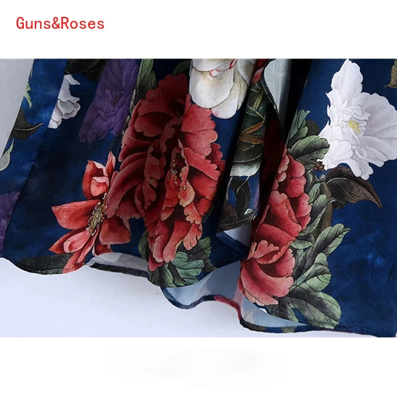 

Jumpsuits Women 2021 Chic Fashion Floral Print Ruffled Playsuits Vintage Long Sleeve Elastic Waist Short Women Mujer
