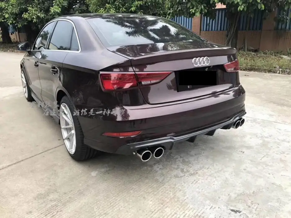 TSI-STYLE углеродного волокна задний бампер для губ, автомобильный диффузор Подходит для Audi A3 S3 RS3