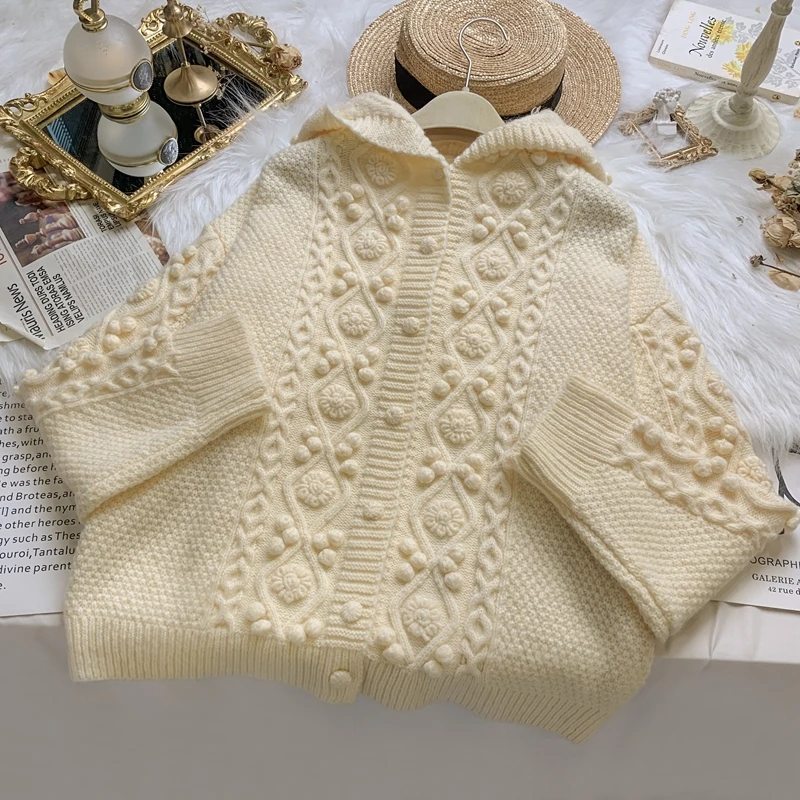 

Autumn Winter Hooded Loose Cardigans Women Single Breasted Casual Oversized Sweater Female Long Sleeve Japanese Knitted Jumpers