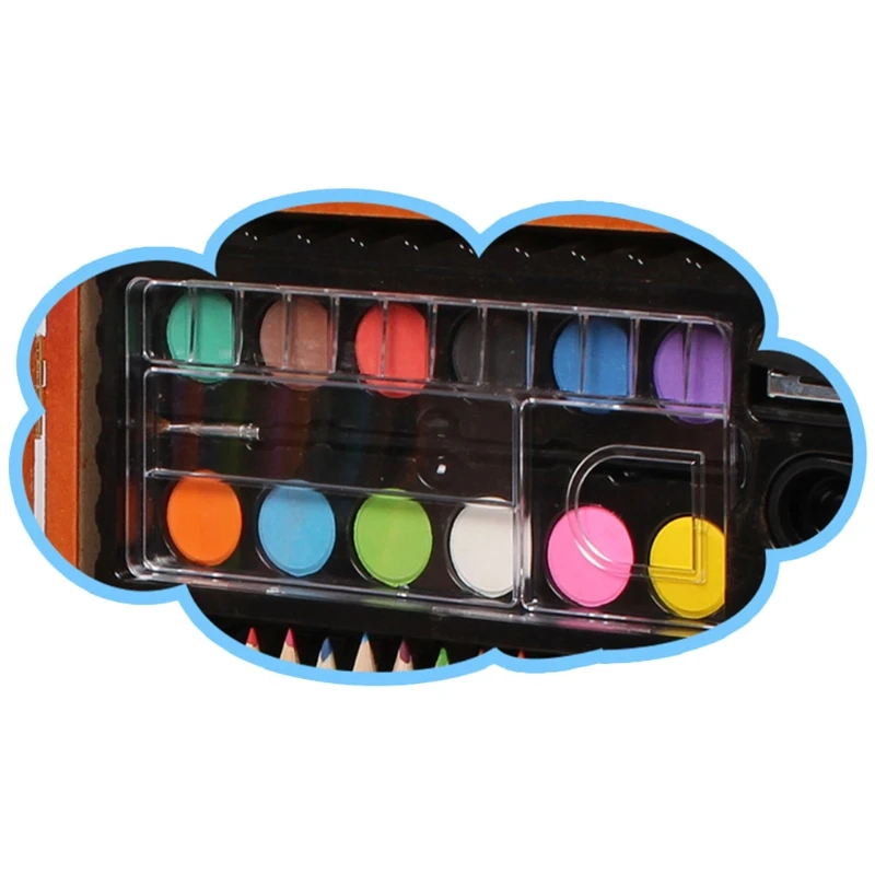 

Children's Brush Set Wooden Box Kindergarten Painting Tools Gift Art Supplies