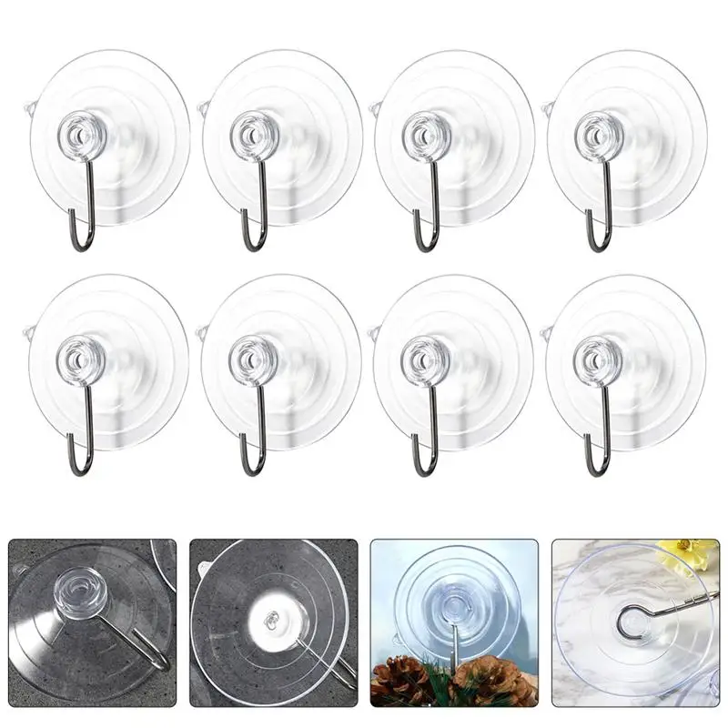 

10pcs Multipurpose Suction Cup Hooks Convenient Hooks Home Office Storage Organizer Keychain Hooks
