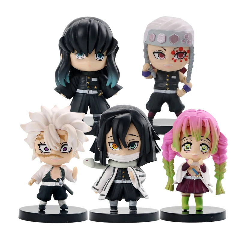 

5Pcs/set Demon Slayer Anime Kamado Tanjirou Kochou Shinobu Uzui Tengen Figurine Standing Ver PVC Model Toys Collectible Kid Gift