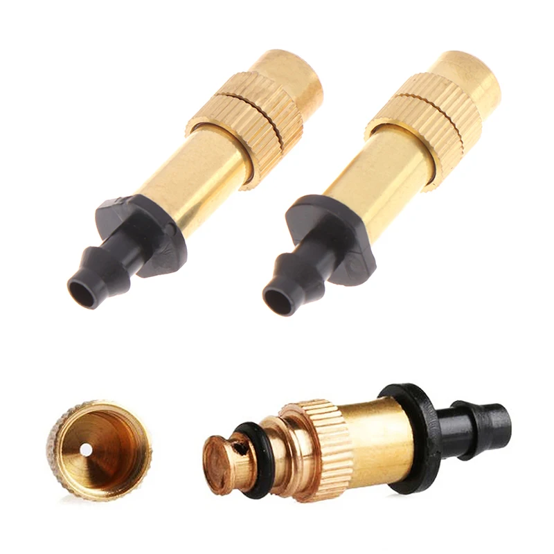 

1pc Adjustable Micro Drip Irrigation Misting Brass Nozzle Garden Spray Cooling Parts