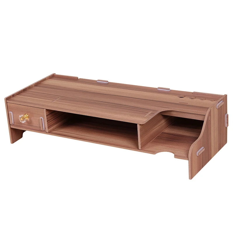 Wooden Monitor Stand Riser Computer Desk Organizer with Keyboard Mouse Storage Slots for Office Supplies School Heighte | Дом и сад