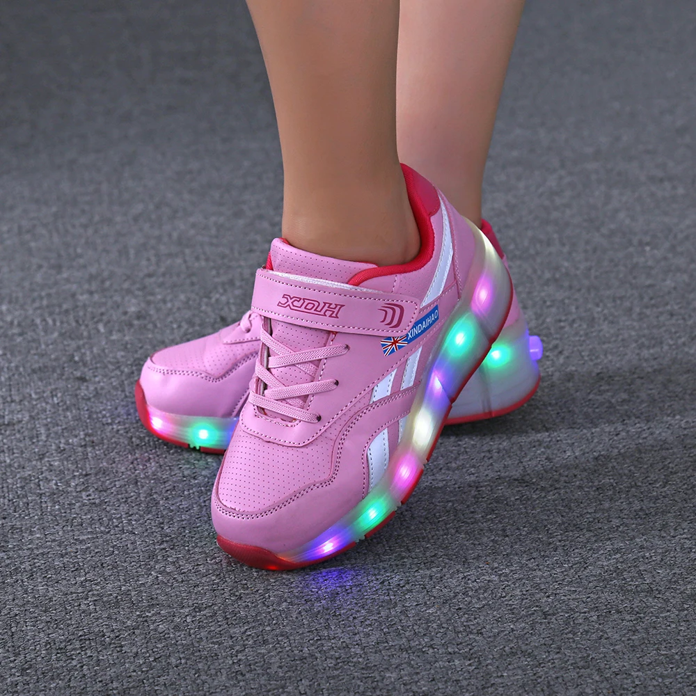 Heelies usb зарядка светодиодный светильник кроссовки с одним колесом мальчик девочка роликовые коньки повседневная обувь с роликом