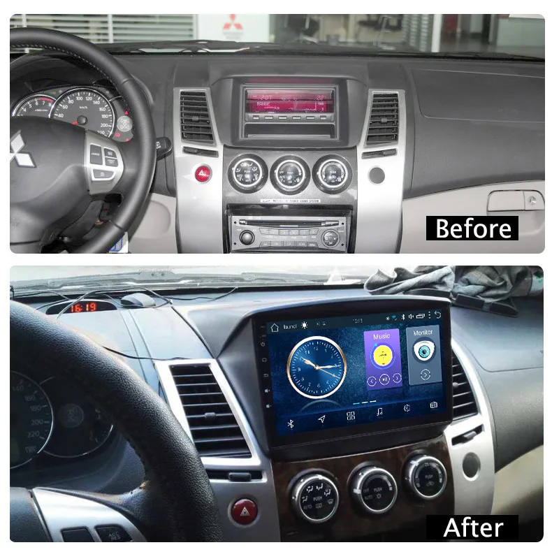 Автомобильный DVD плеер Wanqi 9 дюймов Android 1 GPS навигация для Mitsubishi Pajero Montero Sport 2013 2018