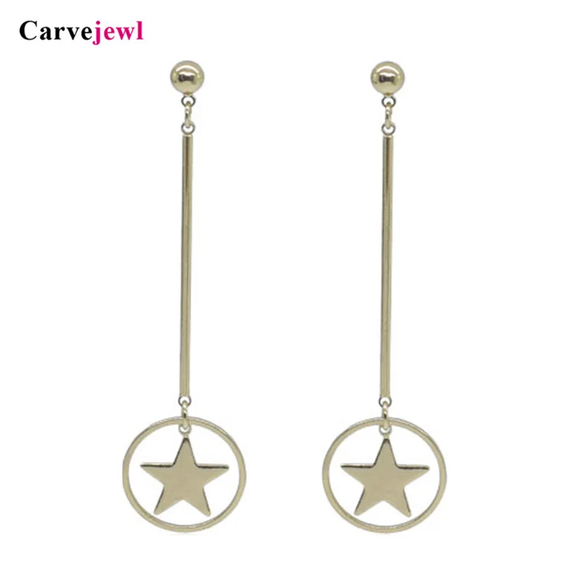 Carvejewl длинные серьги простые круглые Круглые Женские Ювелирные изделия подарок