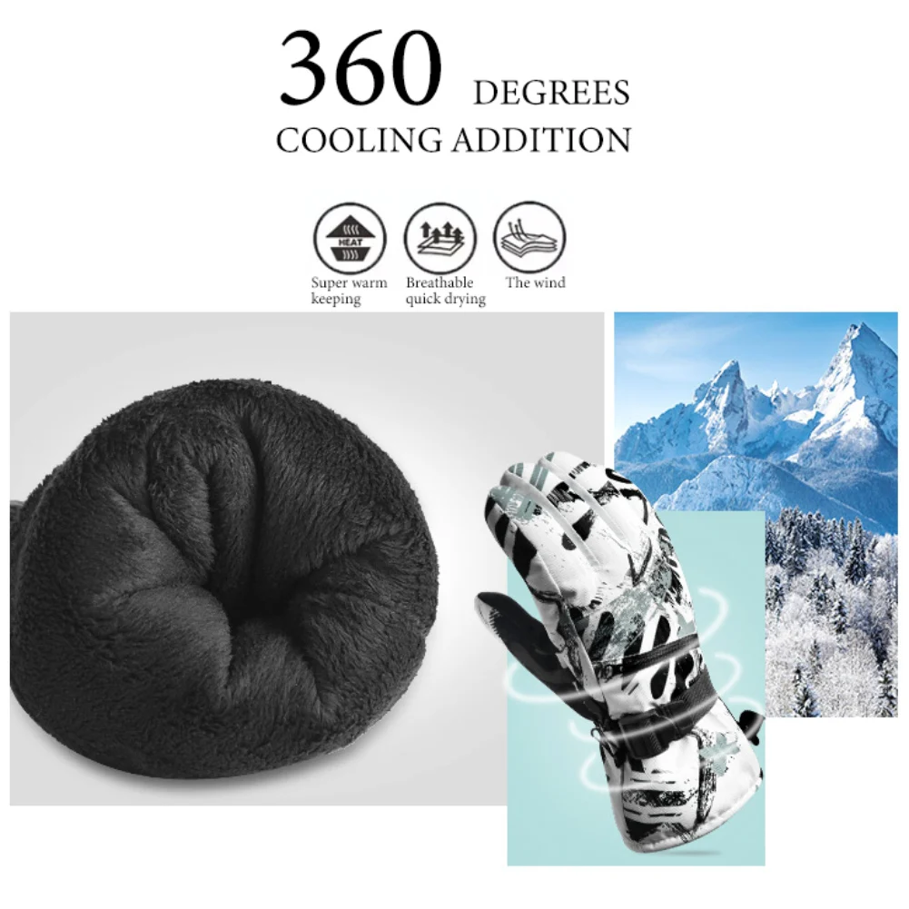 Лыжные перчатки для мужчин и женщин зимой сохранения тепла водонепроницаемости