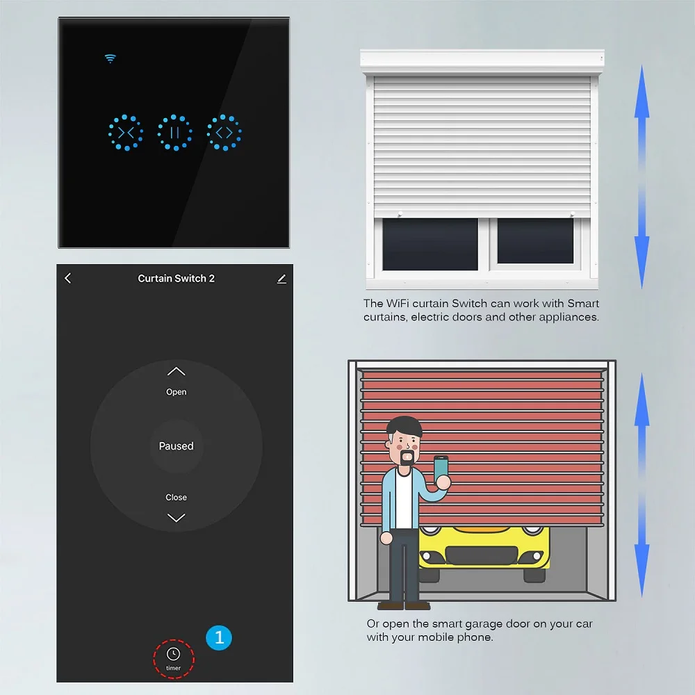Переключатель для штор Tuya Smart Life с Wi Fi электрических жалюзи голосовое управление