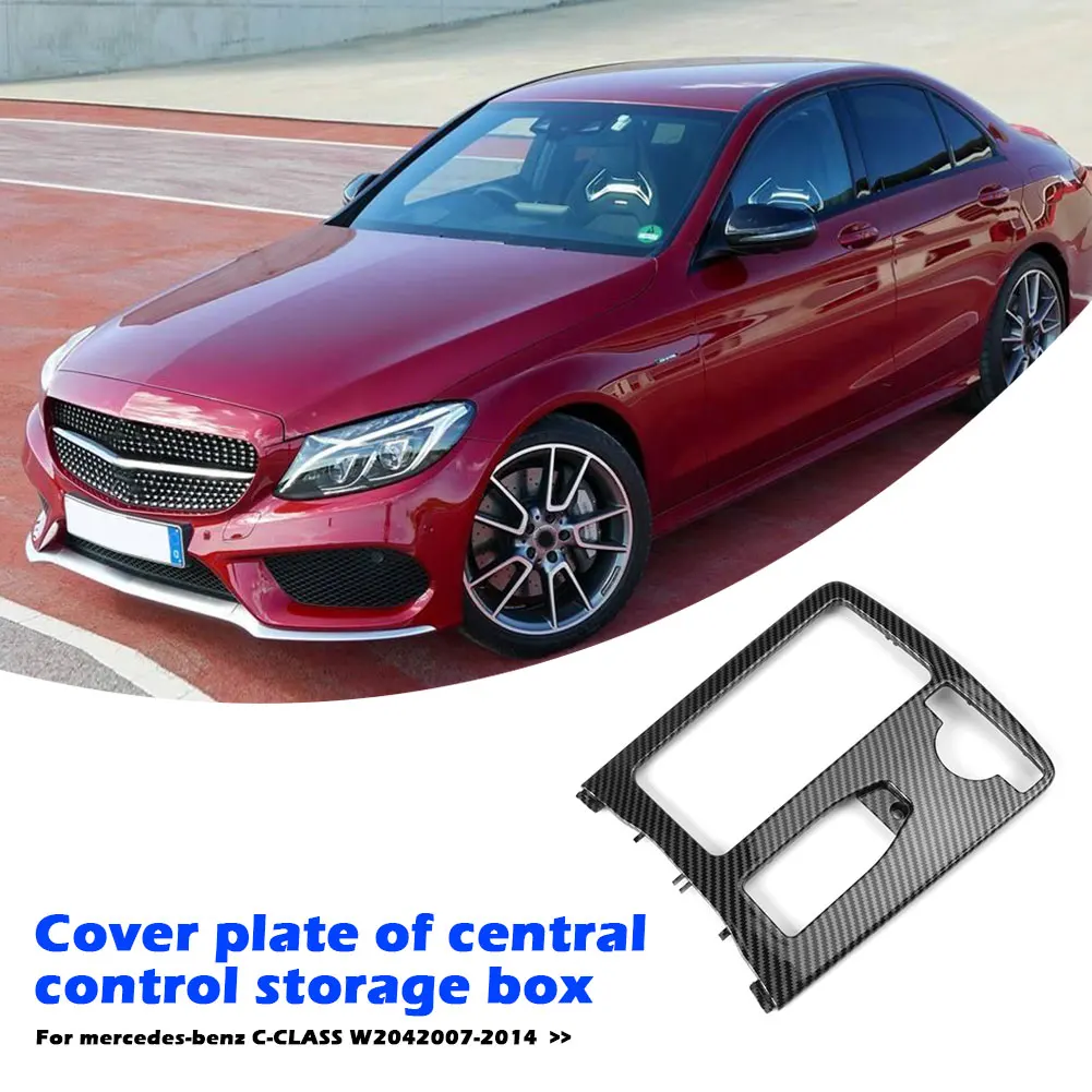 

Automobile Interior Decoration Parts Console Cup Holder Frame Carbon Fiber Texture for Mercedes Benz W204 07-14 LHD