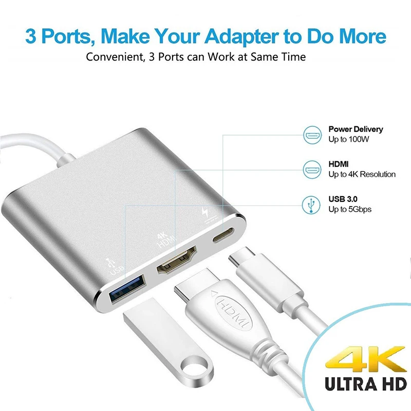 Baolyda USB C док станция USBC HDMI концентратор Thunderbolt 3 1 type c к VGA 4K адаптер для Mac book matebook