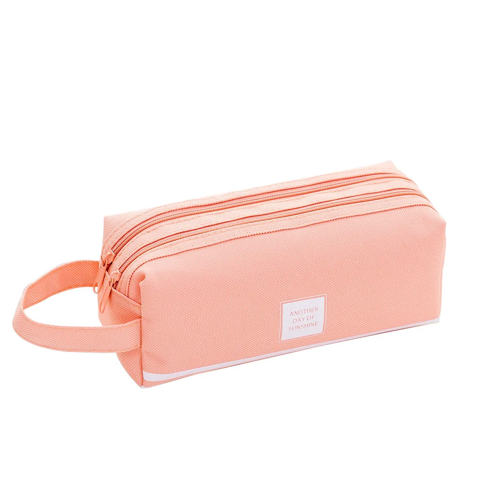 

SOHU DOuble-layer Large-capacity Portable Pencil Case Student Simple Oxford Cloth Double Zipper Stationery Bag Stationery Box