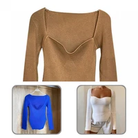 sexy stylish long sleeve autumn knitted pullover bottoms sweater pullover irregular hem for home