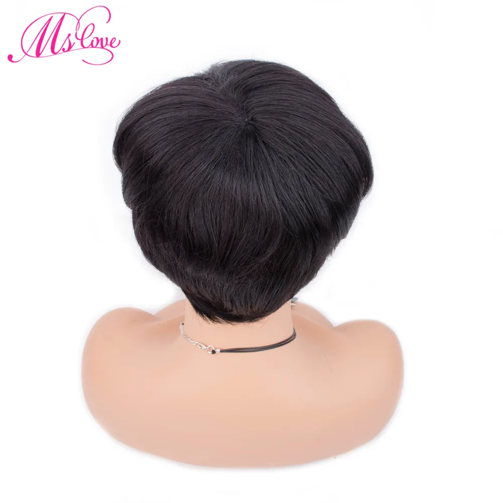 Парик фея прямые волосы Боб парики с челкой для чернокожих женщин полностью