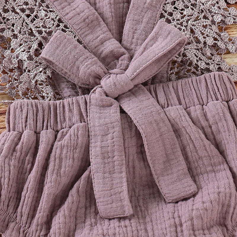 

Infant and baby robe solid color lace baby girl bodysuit