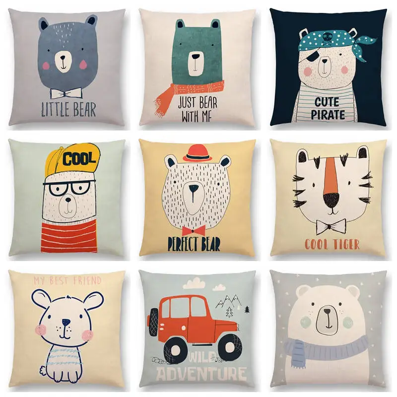 Симпатичные Мультяшные животные теплые сердца счастливая улыбка медведь