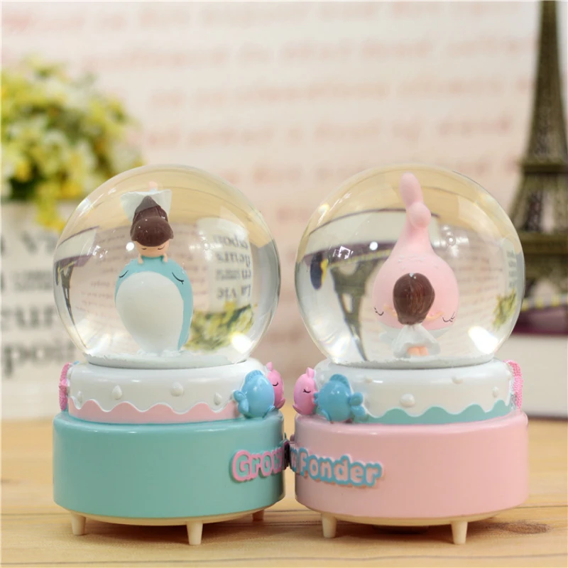 Дельфин Любовь Кристалл снежные глобусы стекло музыкальная шкатулка снежный шар