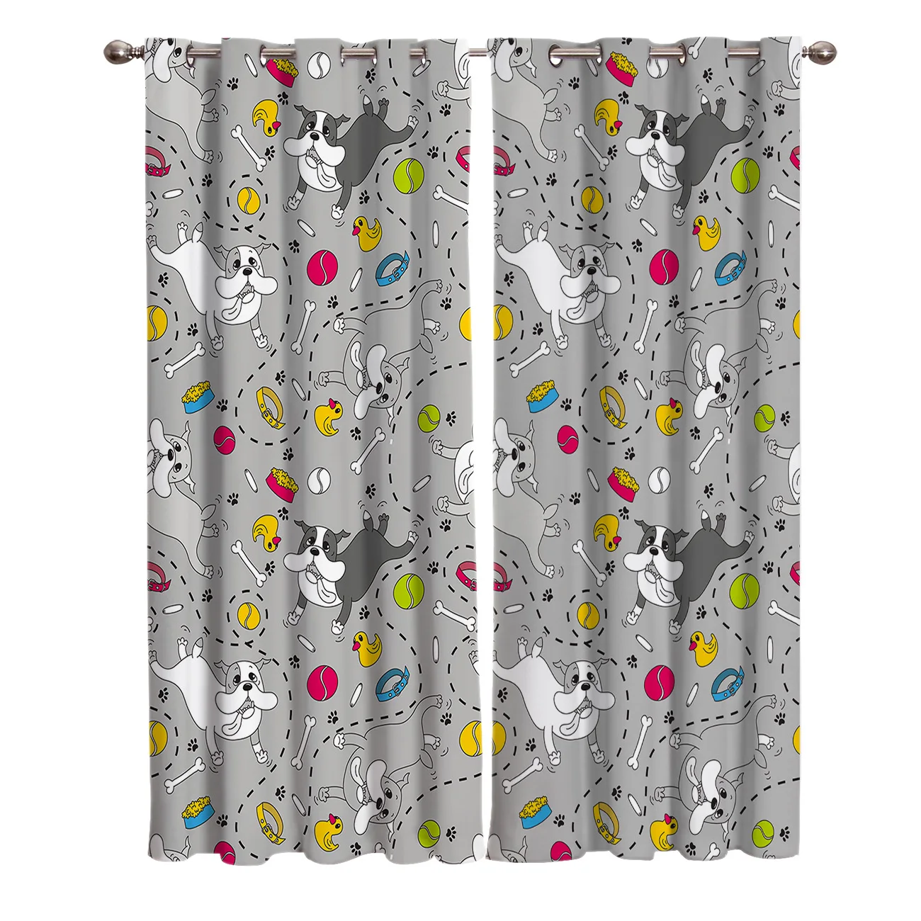 Занавеска на окна с изображением милой таксы из мультфильма утки тканевая