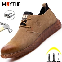 2021 construction safety shoes men puncture proof work shoes anti smash steel toe shoes anti spark welder shoes safety boots