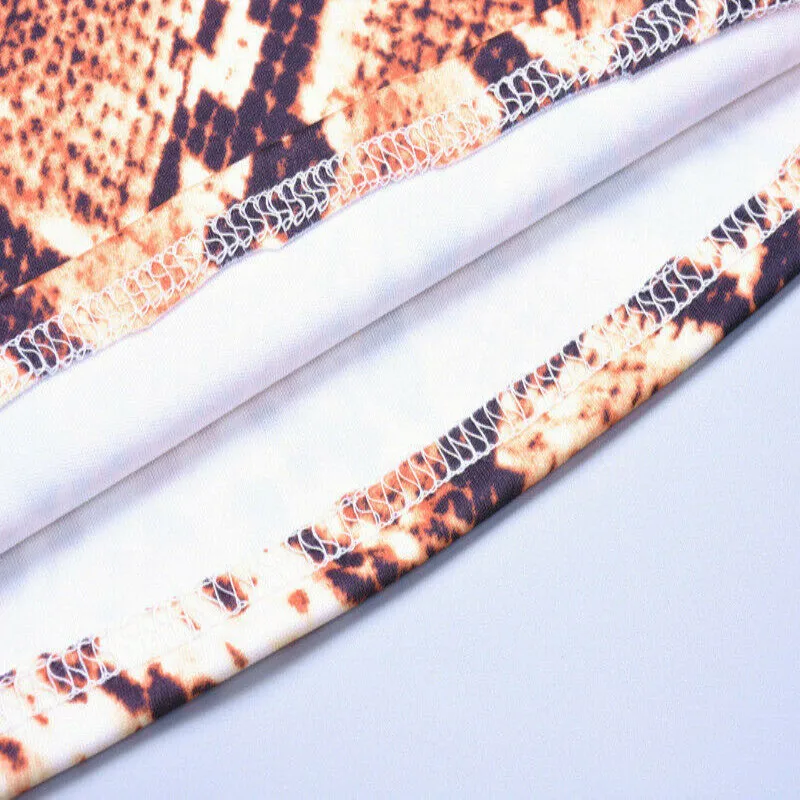 Женские брюки-клеш со змеиным принтом с высокой талией и широкими штанинами