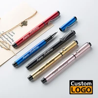 custom logo metal gel pen high end business signature pen hotel advertising gift pen lettering name office stationery wholesale