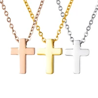 stainless steel cross necklace simple collares jesus women chain ladies pendant necklace girls jewelry gifts gold color vintage