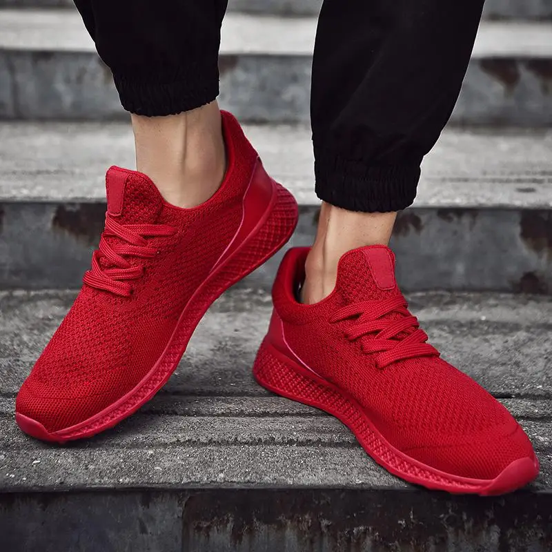 

2021 Men Shoes Running Shoes Ultralight Flying Woven Large Size Sports Shoes Comfortable Breathable Mesh Sneaker Jogging Shoes