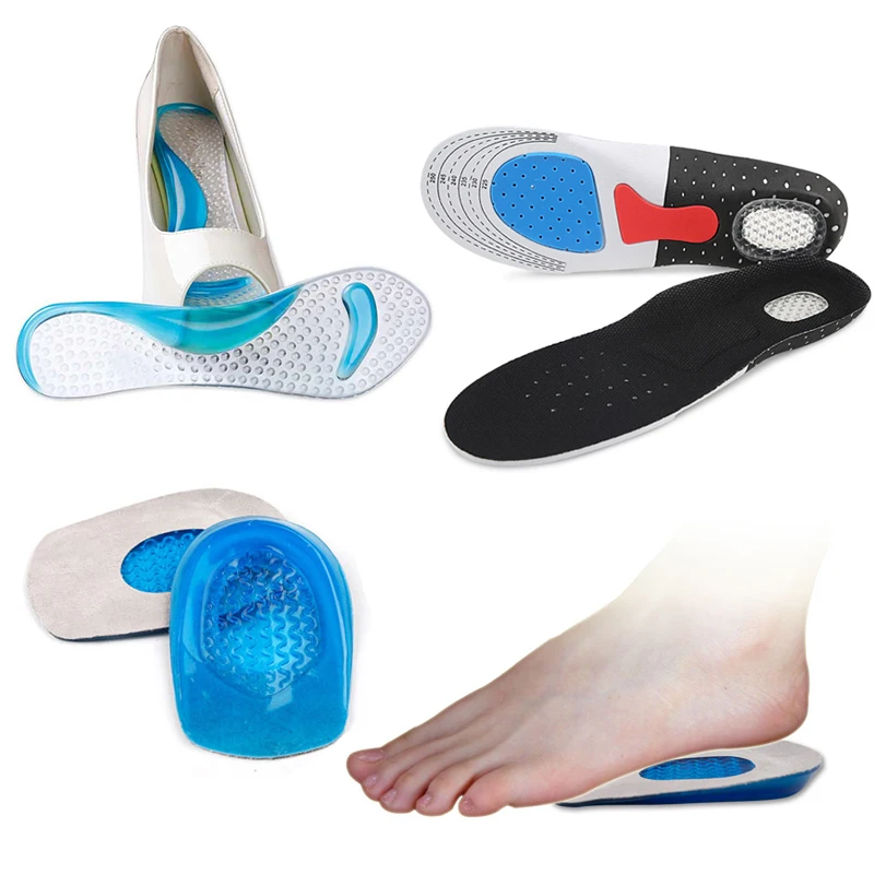 Силиконовые гелевые стельки для каблук боль в ноге Подушка массажера ног с