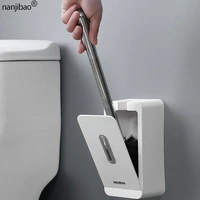 nanjibao bathroom accessories semi automatic hidden boutique toilet brush high quality hole free moisture proof toilet brush
