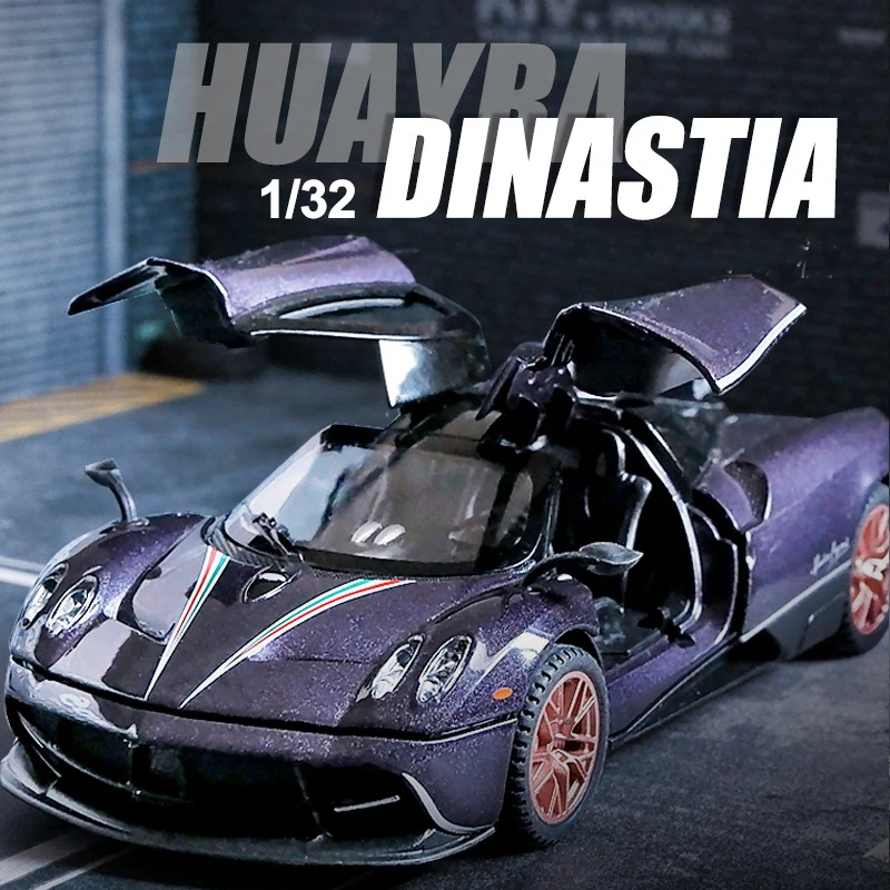 

1:32 New Pagani Huayra Dinastia Supercar Alloy Car Diecasting Model Sound Light Pull Back Toy Collection Children Gift