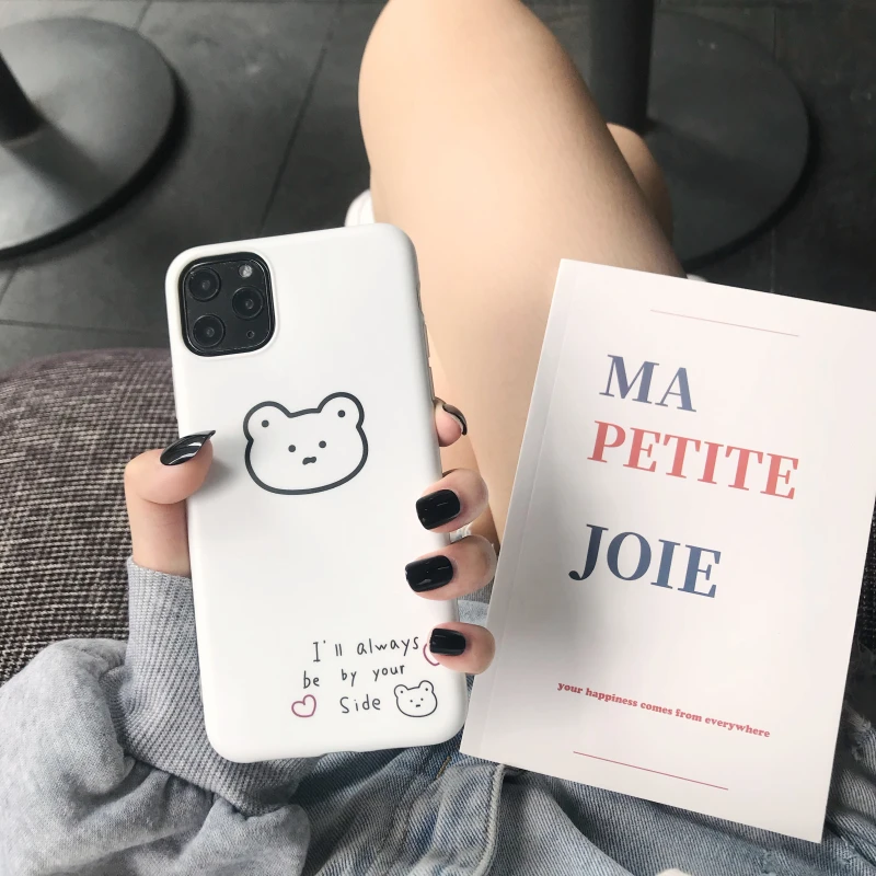 Простой Чехол для мобильного телефона с белым медведем iPhone 11 Pro Max силиконовый