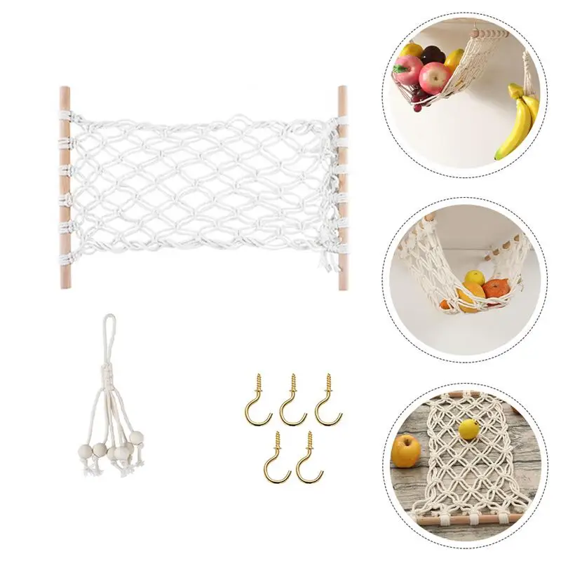 

1Set Banana Hanger Kitchen Storage Holder Fruit Hammock Fruits Basket for Home Kitchen