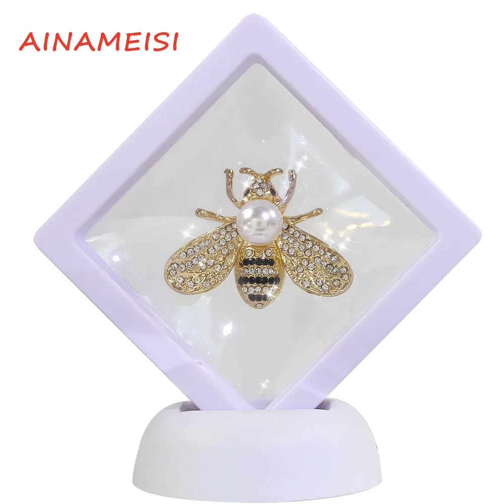 

AINAMEISI Boxed Design Insect Series Brooch Ladies Exquisite Little Bee Brooch Crystal Rhinestone Brooch Jewelry Gift Female