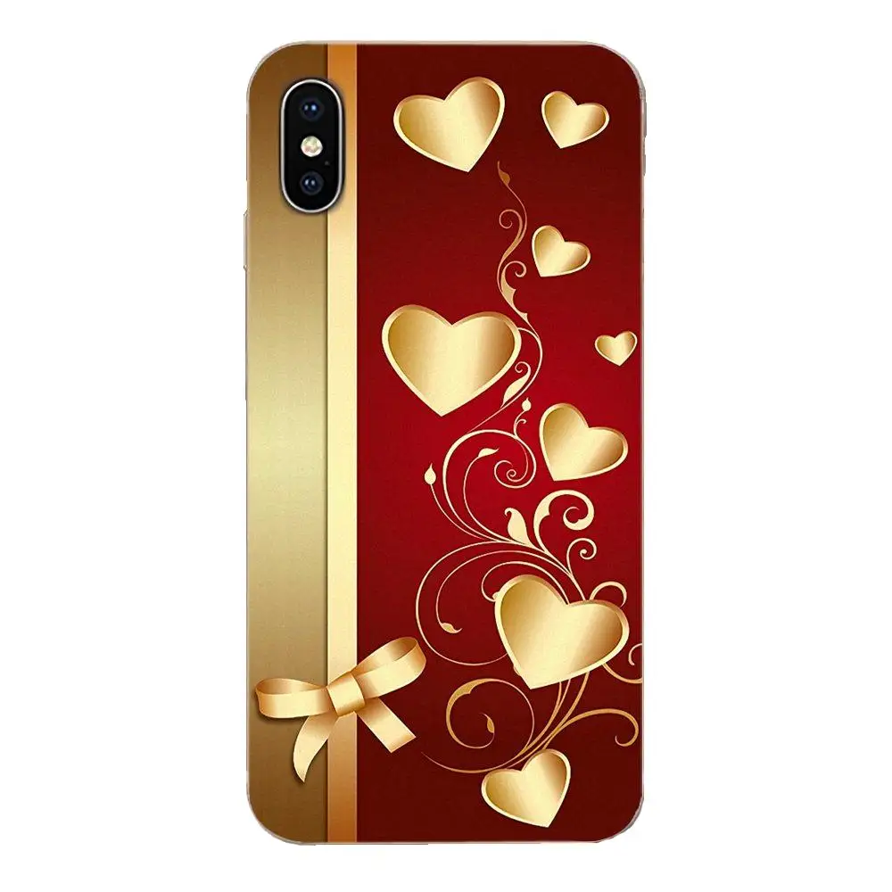 Ультратонкий Мягкий чехол из ТПУ с принтом сердца для Apple iPhone 4 4S 5 5C 5S SE 6 6S 7 8 11 Plus Pro