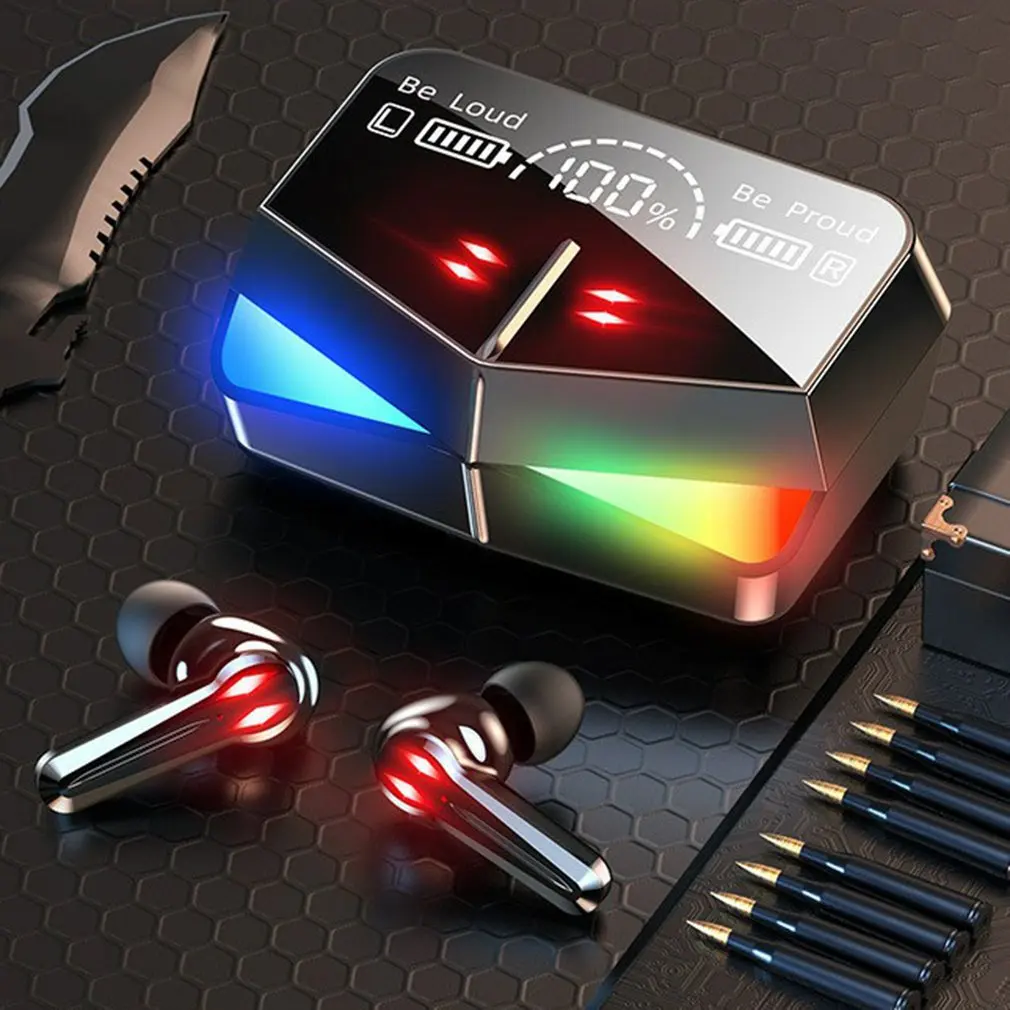 

TWS-стереонаушники водонепроницаемые с микрофоном и зарядным футляром на 2000 мА · ч