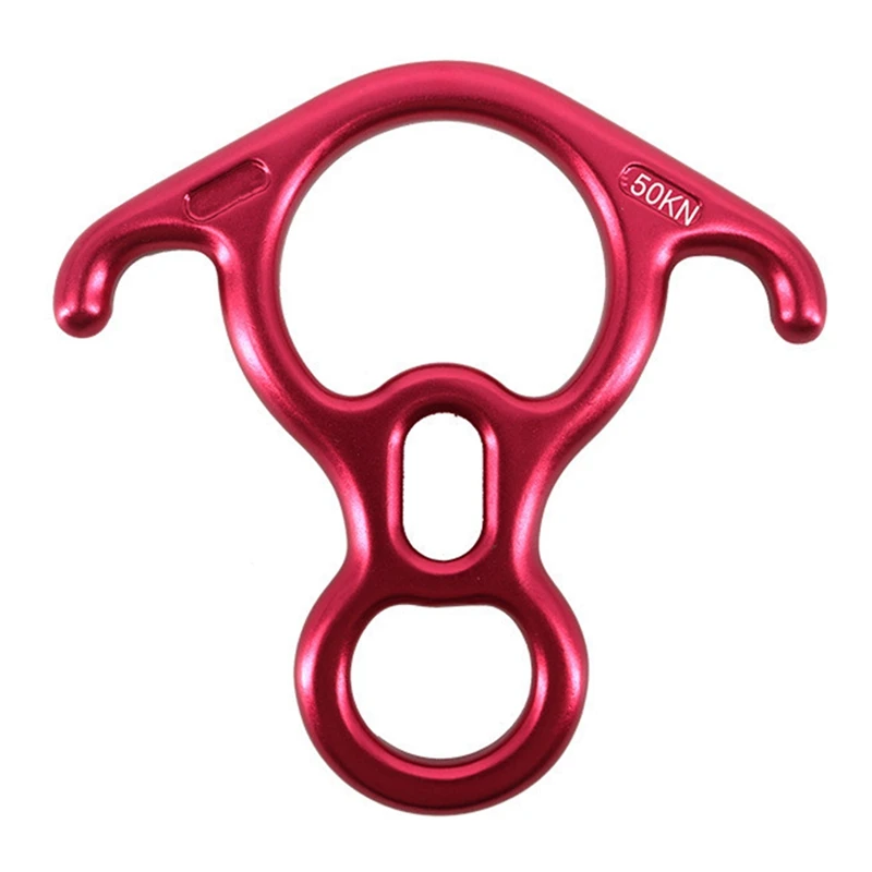 

50KN Belay Device, 8 Descender Large Bent-Ear Belaying and Rappelling Gear Belay Device Climbing for Rock Climbing