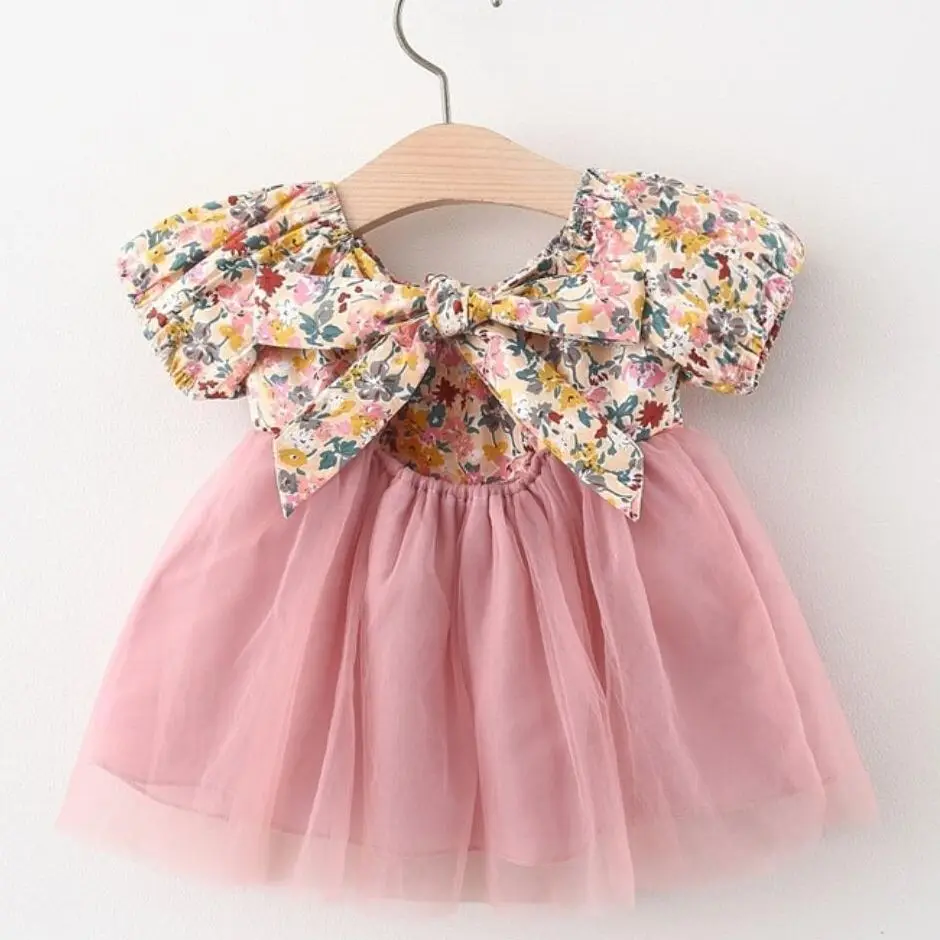 

Летнее платье принцессы для маленьких девочек платье 1st на день рождения вечерние платье-пачка с цветочным рисунком, платье для крещения дл...