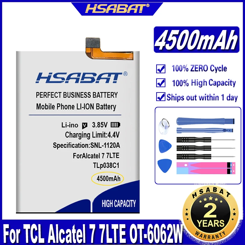 HSABAT TLp038C1 4500 мА/ч Батарея для TCL Alcatel Работает с любым оператором 7 7LTE OT-6062W OT-6062 Revvl 2