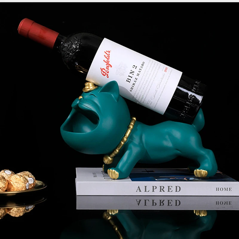

Creative Home Decorative Figurines Ornaments Modern Minimalist Lucky Dog Cat Beauty Wine Rack Decoration Creative Wedding Craft