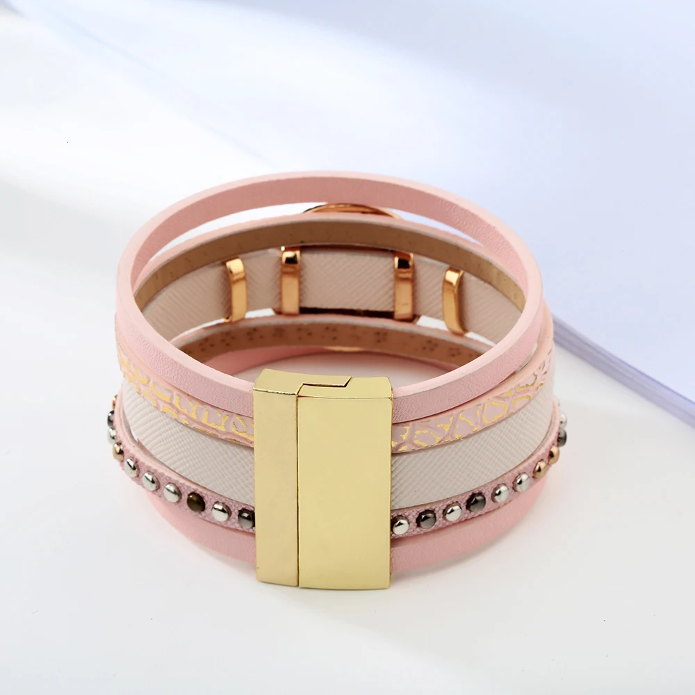 Pulseras, Модный женский браслет из искусственной кожи, магнитные браслеты и браслеты для женщин и мужчин, ювелирное изделие, очаровательный браслет Pulseira masculina
