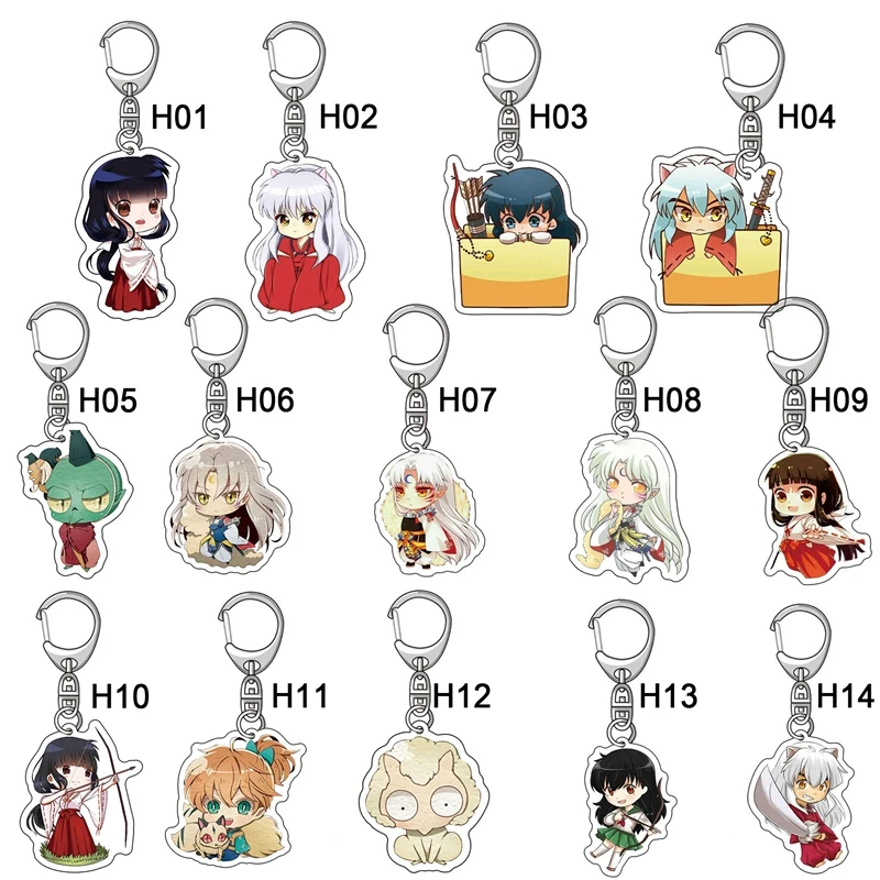

Anime Inuyasha Peripheral Transparent Acrylic Keychain Pendant Character Pendant Keychain