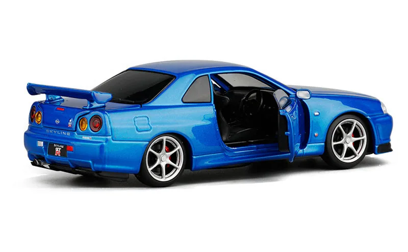 1/32 сплав Япония R34 SKYLINE GTR литая модель Игрушечный Автомобиль Моделирование Звук