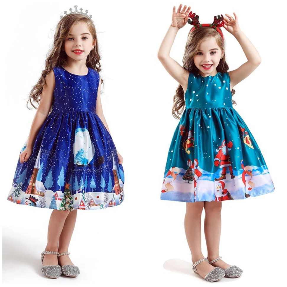 Красное рождественское платье новогодний костюм с изображением Санта Клауса