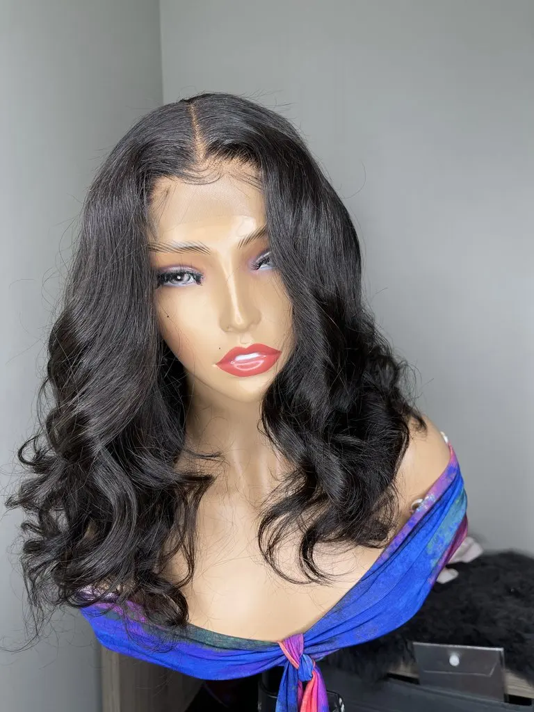 

Synthetic Short Bob Body Wave Lace Front Wigs For Black Women Lace Water Wave Synthetic Short Bob Wig For Middle Part