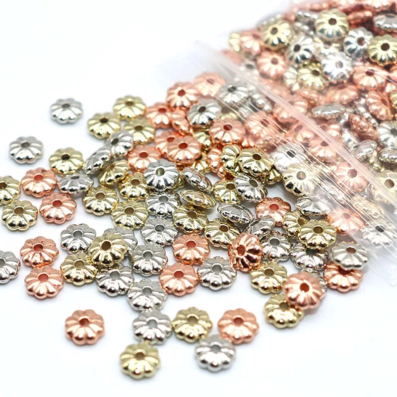 Оптовая цена 500 шт. бусины 6 мм CCB с отверстиями для цветов из семян не выцветают