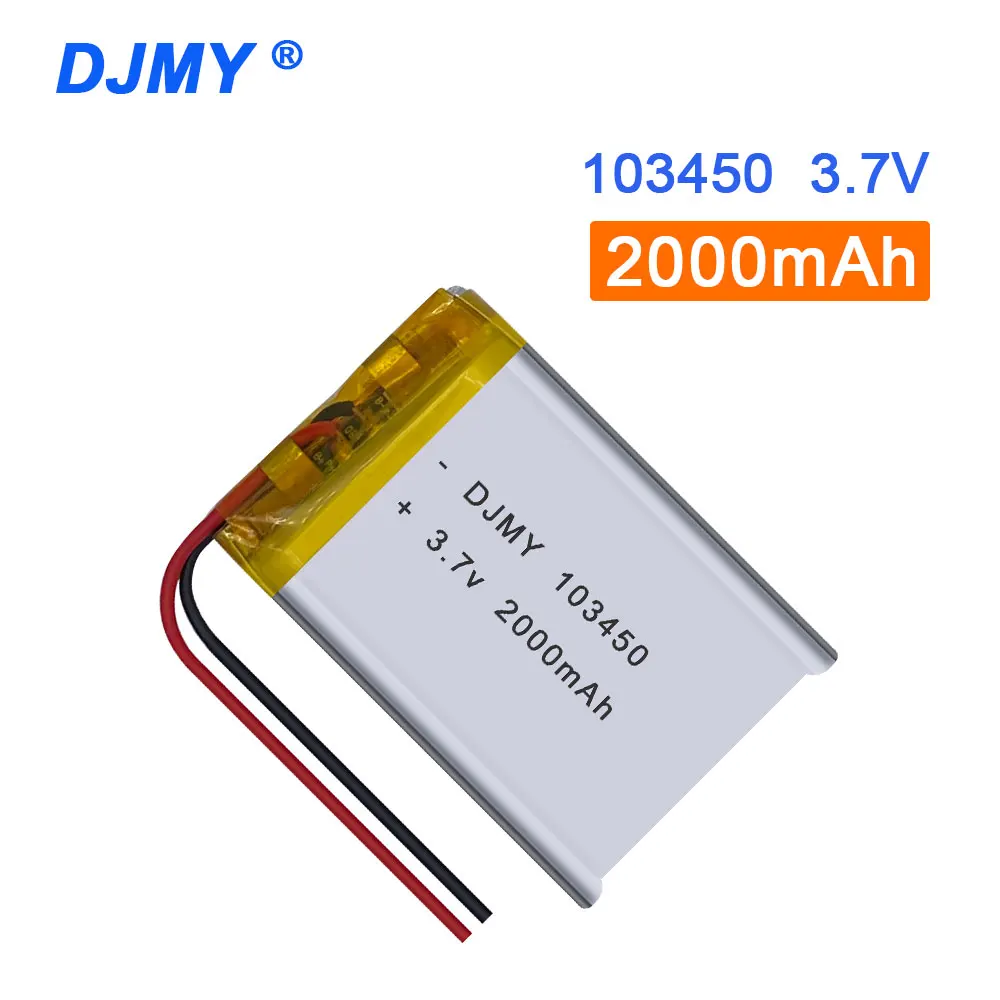 3 7 V 2000mAh 103450 литий полимерная аккумуляторная батарея для gps навигатора MP4 GPS Bluetooth