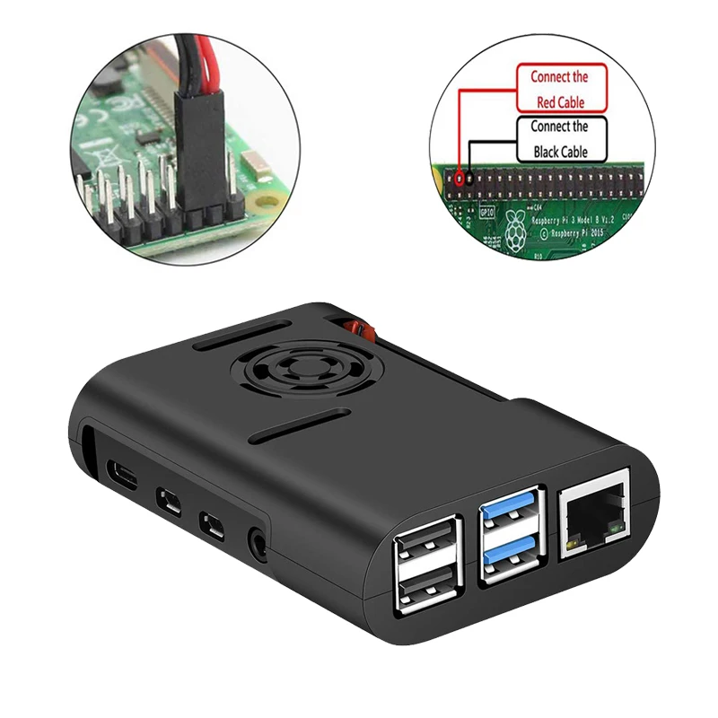 Raspberry Pi 4 Модель B 2G 4G ram+ ABS чехол+ вентилятор охлаждения+ блок питания зарядное устройство+ алюминиевый радиатор для Raspberry Pi 4 Модель B