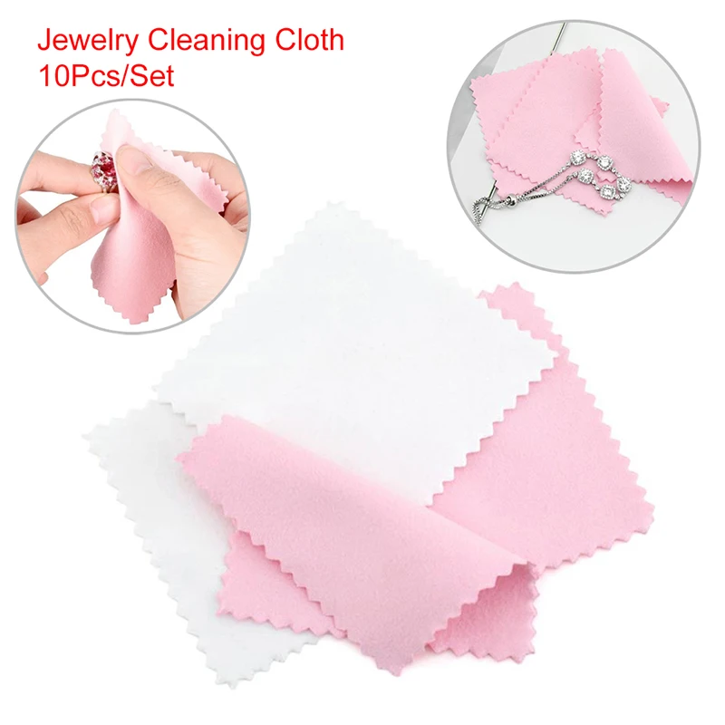 

10 шт., 8x8 см, цвет стерлингового серебра, ткань для очистки, ткань для полировки, мягкая, чистая, протирающая ткань из серебра, золота, ювелирны...